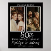 50. Hochzeitstag Foto Collage Begrüßung Poster (Vorne)