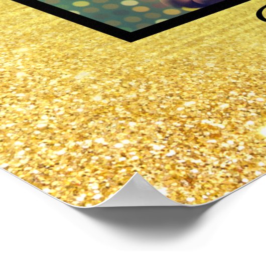 50. Hochzeitstag Foto Collage Gold Poster (Ecke)