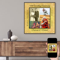 50. Hochzeitstag Foto Collage Gold