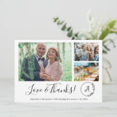 50. Hochzeitstag Foto Collage Liebe Dank Dankeskarte (Stehend Vorderseite)