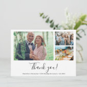 50. Hochzeitstag Foto Collage Liebe Dank Dankeskarte (Stehend Vorderseite)