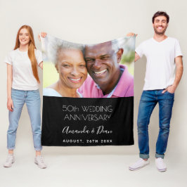 50. Hochzeitstag Foto modern und elegant Fleecedecke