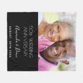 50. Hochzeitstag Foto modern und elegant Fleecedecke (Vorderseite (Horizontal))