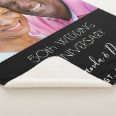 50. Hochzeitstag Foto schwarz elegant Sherpadecke (3/4)
