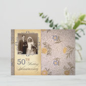 50. Hochzeitstag Foto Vintag lädt ein Einladung (Stehend Vorderseite)