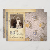 50. Hochzeitstag Foto Vintag lädt ein Einladung (Vorne/Hinten)