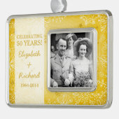 50. Hochzeitstag Foto Weihnachten Rahmen-Ornament Silber (Links)