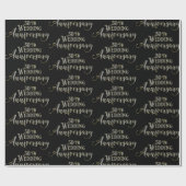 50. Hochzeitstag funkelnder Text Geschenkpapier (Flach)