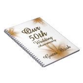 50. Hochzeitstag-Gast-Buch-Gold mit Blumen Notizblock (Rechte Seite)