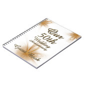 50. Hochzeitstag-Gast-Buch-Gold mit Blumen Notizblock (Linke Seite)