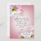 50. Hochzeitstag Gelöbnis Erneuerung rosa Amarylis Einladung (Rückseite)