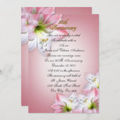 50. Hochzeitstag Gelöbnis Erneuerung rosa Amarylis Einladung (Vorne/Hinten)