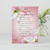 50. Hochzeitstag Gelöbnis Erneuerung rosa Amarylis Einladung (Stehend Vorderseite)