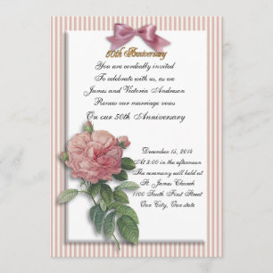 50. Hochzeitstag Gelöbnis Erneuerung rosa Rosa Ros Einladung