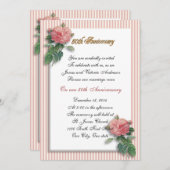 50. Hochzeitstag Gelöbnis Erneuerung rosa Rosen Einladung (Vorne/Hinten)