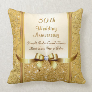 50. Hochzeitstag-Geschenk-Ideen für Eltern Kissen