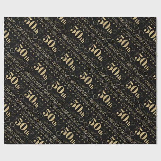 50. Hochzeitstag Geschenkpapier (Flach)