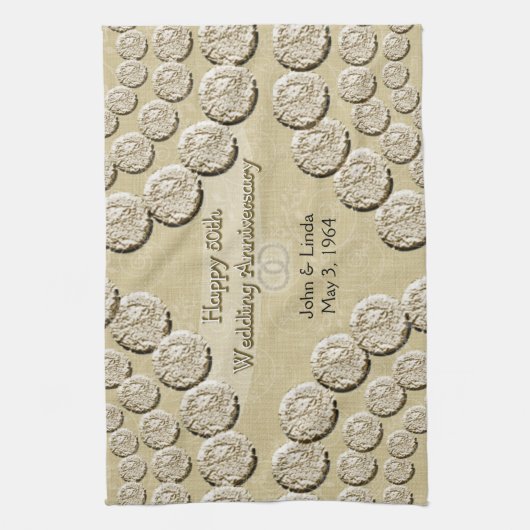 50. Hochzeitstag-Geschirrtuch Küchentuch (Vertikal)