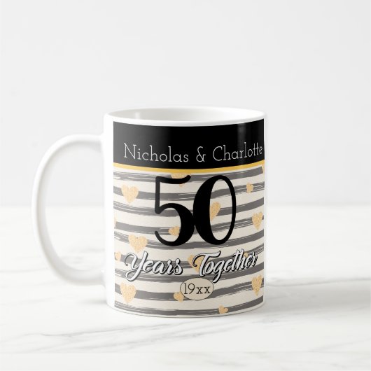 50. Hochzeitstag-Gewohnheit Kaffeetasse (Links)