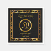 50. Hochzeitstag | Giraffenmuster Serviette (Vorderseite)