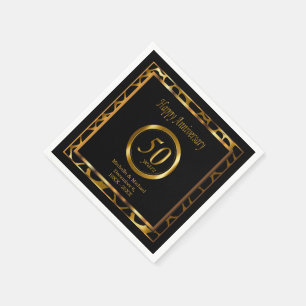 50. Hochzeitstag Giraffenmuster Serviette