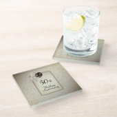 50. Hochzeitstag Glasuntersetzer (Schrägansicht)