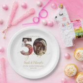 50. Hochzeitstag Gold 2 Foto Pappteller (Party)
