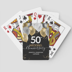 50. Hochzeitstag Gold Ballons Spielkarten