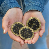 50. Hochzeitstag Gold & Black Button