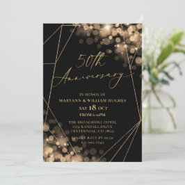50. Hochzeitstag Gold & Black Einladung