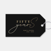 50. Hochzeitstag Gold Black Geschenkanhänger (Vorderseite (Horizontal))