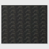 50. Hochzeitstag Gold Black Geschenkpapier (Flach)