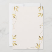 50. Hochzeitstag Gold Blätter Einladung (Rückseite)