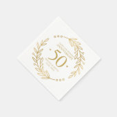 50. Hochzeitstag Gold Botanische Rahmen Serviette (Ecke)