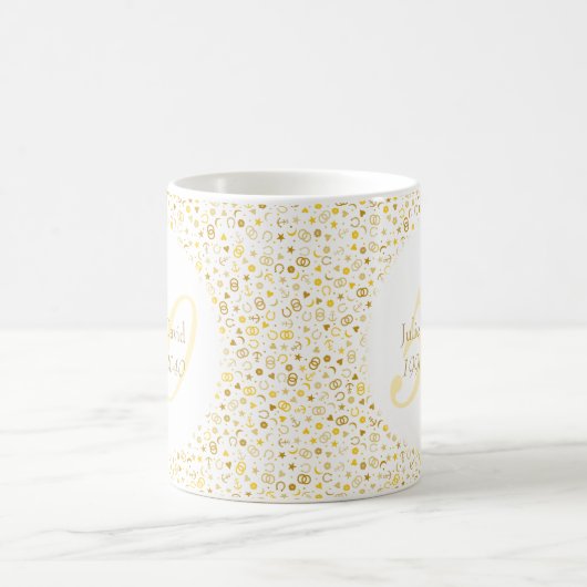 50. Hochzeitstag Gold Confetti Kaffeetasse (Mittel)