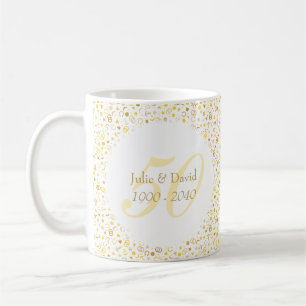 50. Hochzeitstag Gold Confetti Kaffeetasse