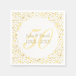 50. Hochzeitstag Gold Confetti Serviette