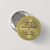 50. Hochzeitstag Gold & Diamanten Button (Vorne & Hinten)