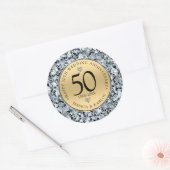 50. Hochzeitstag Gold & Diamanten Runder Aufkleber (Umschlag)