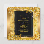 50. Hochzeitstag Gold Diamond Foto Einladung (Rückseite)