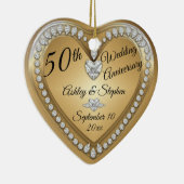 50. Hochzeitstag Gold Diamonds - Sake Keramik Ornament (Rechts)