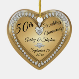 50. Hochzeitstag Gold Diamonds - Sake Keramik Ornament