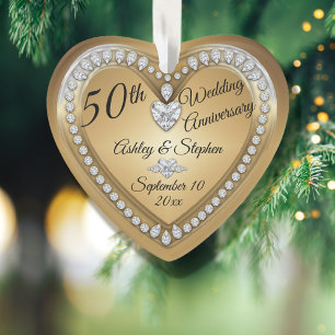 50. Hochzeitstag Gold Diamonds - Sake Ornament