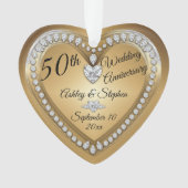 50. Hochzeitstag Gold Diamonds - Sake Ornament (Vorderseite)
