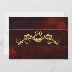 50. Hochzeitstag - Gold Eegance Einladung