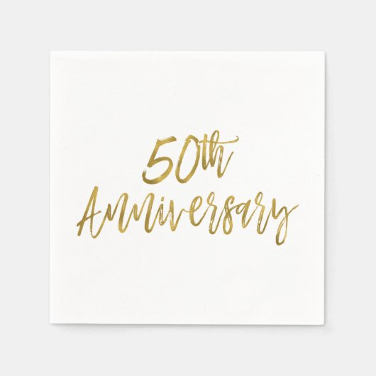 50. Hochzeitstag Gold Foil Napkins Serviette (Vorderseite)