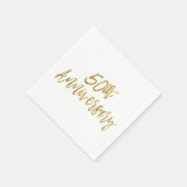 50. Hochzeitstag Gold Foil Napkins Serviette (Ecke)