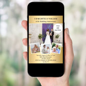 50. Hochzeitstag Gold-Foto-Collage Einladung