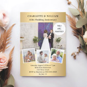 50. Hochzeitstag Gold-Foto-Collage Einladung