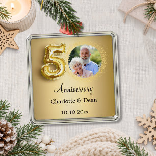 50. Hochzeitstag Gold Foto Ornament Aus Metall